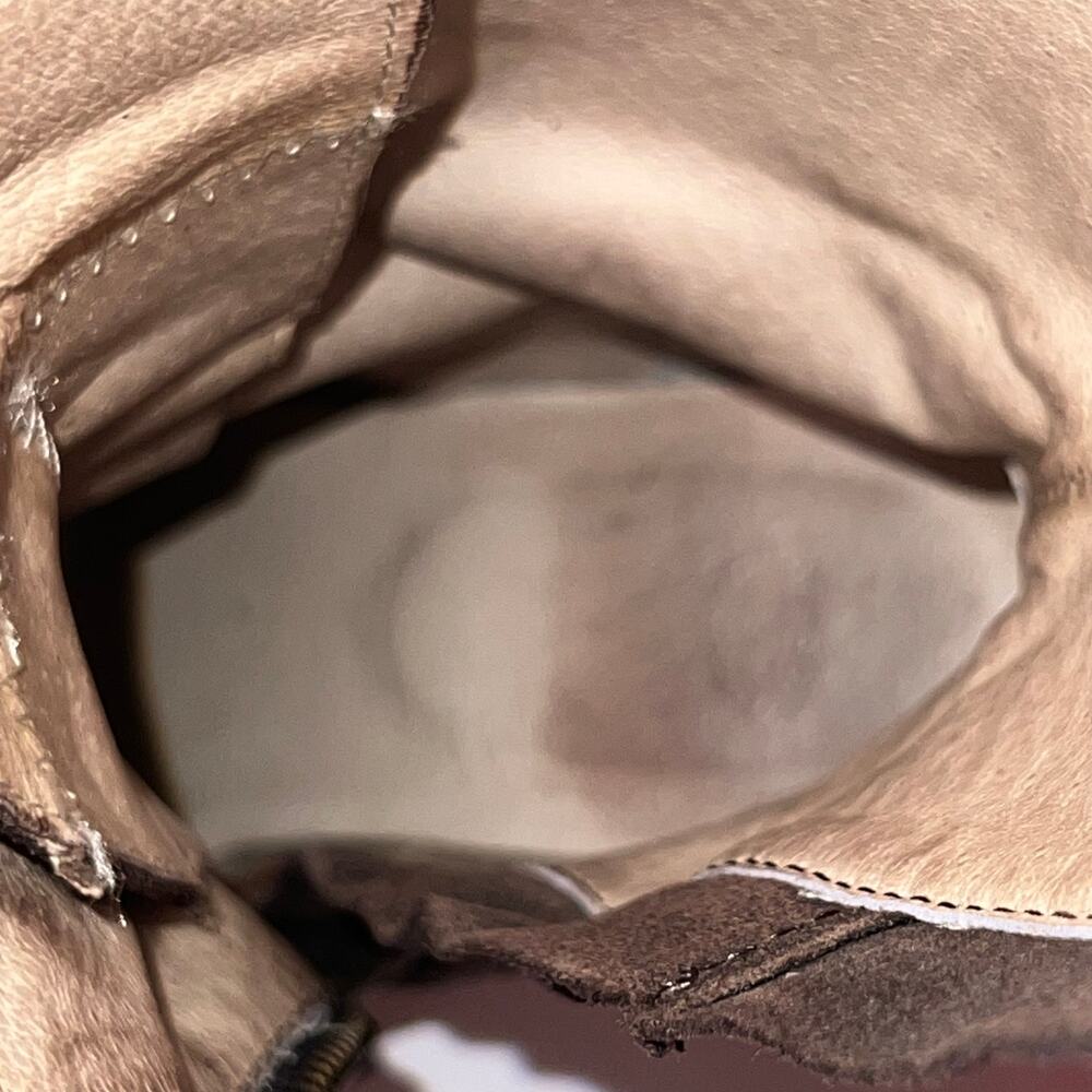 Frye Lace Villager Tall Brown Distressed Leather Lace-up Heeled Boots 6.5 77610 - Picture 8 of 12